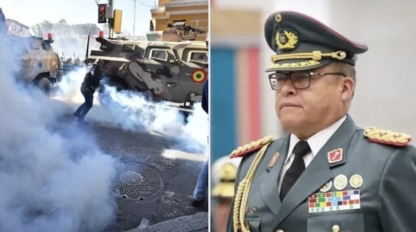 El Gobierno de Bolivia cree que Zuñiga no concretó el golpe porque sus refuerzos tardaron en llegar
