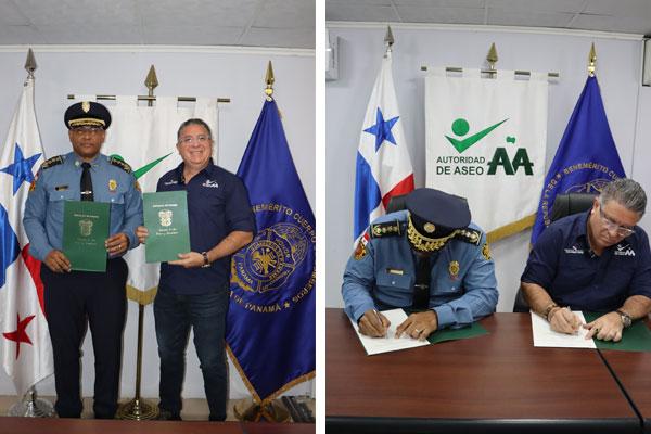 La Autoridad de Aseo Urbano y Domiciliario y el Benemérito Cuerpo de Bomberos firman convenio de cooperación para manejo de emergencias en el relleno sanitario de Cerro Patacón