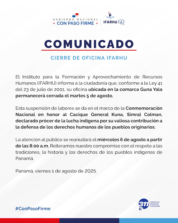 COMUNICADO-cierre-oficinas-GUNA-YALA