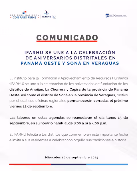 COMUNICADO del IFARHU