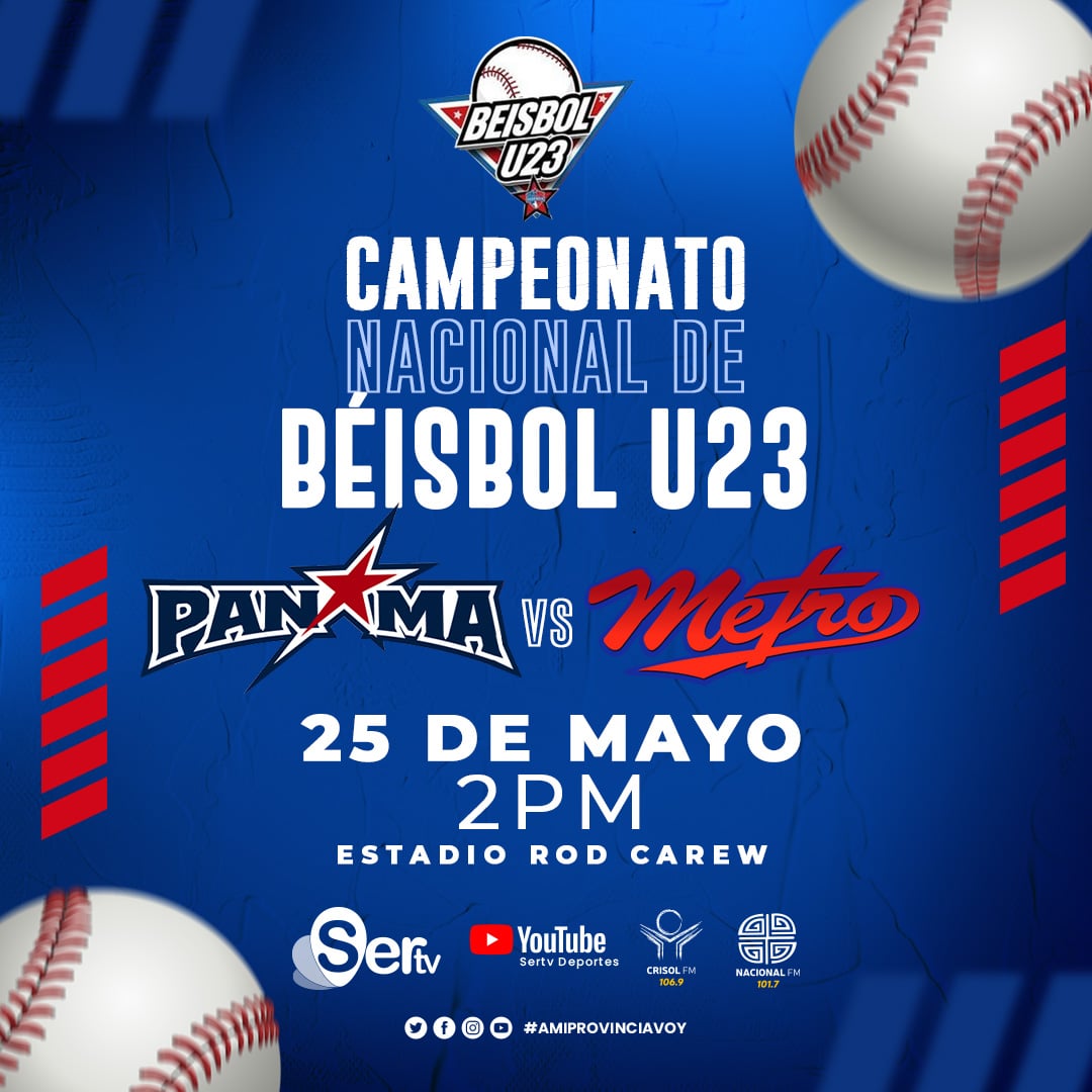 Panamá Metro vs la Juvenil en Béisbol U23 este sábado por Sertv Deportes