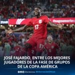 El jugador panameño José Fajardo, posiciona entre los mejores de la fase de grupos de la Copa América de Estados Unidos