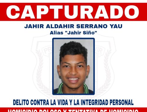 Policía Nacional aprehende a Jahir Aldhair Serrano Yau, uno de los más buscados por homicidio