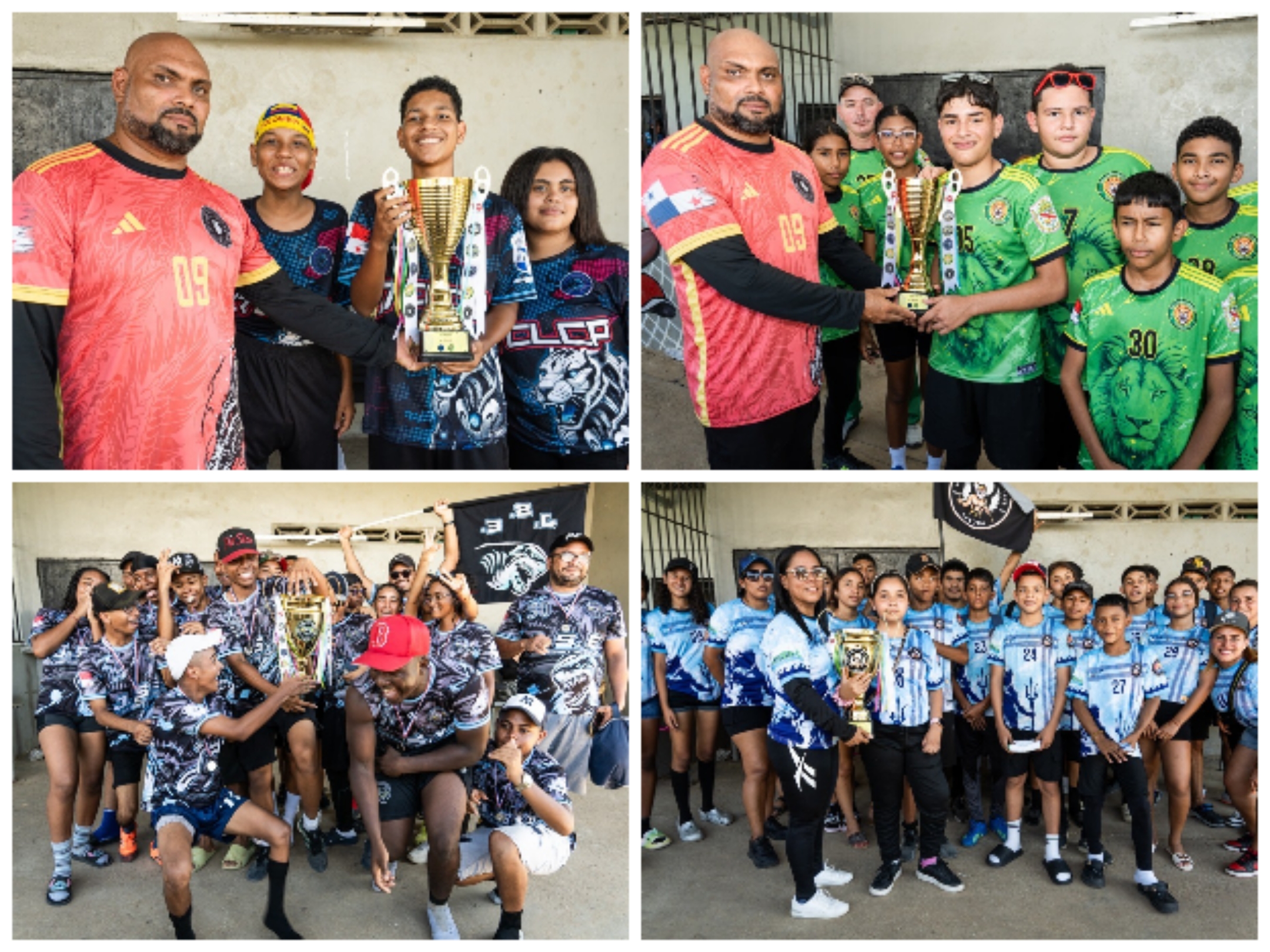 Premiaciones de todos los equipos en la clausura del torneo Intercolegial de Kickball