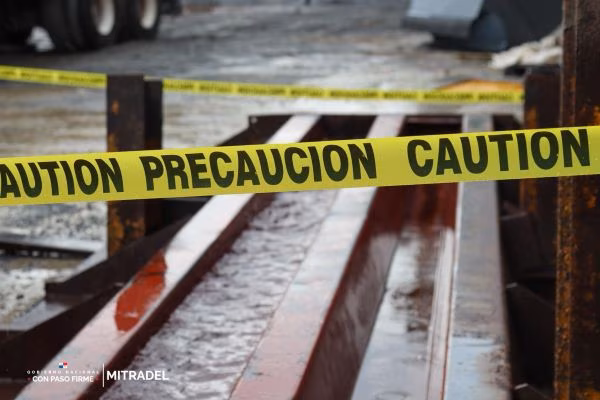 Mitradel verifica normas laborales en Accidente en Obra.