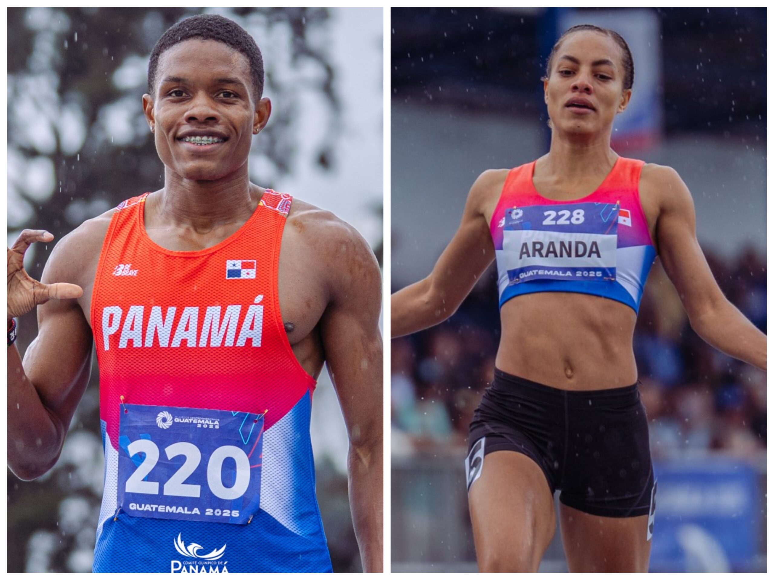 Panameños en acción en la pista de atletismo dejándolo todo para ganar medalla de oro en los Juegos Centroamericanos.