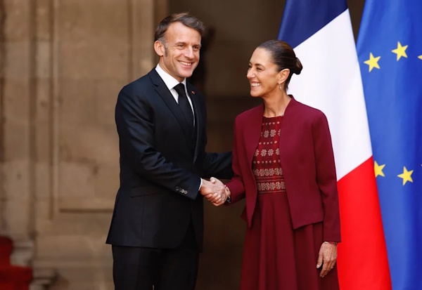 La presidenta mexicana, Claudia Sheinbaum, recibió al presidente francés, Emmanuel Macron, en el Palacio Nacional para una visita oficial centrada en la cooperación política, económica y cultural.