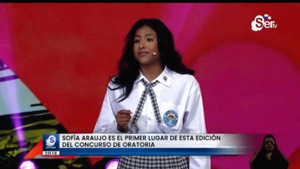 El Concurso Nacional de Oratoria 2025 coronó a Sofía Araujo como ganadora en una edición dedicada a la alfabetización constitucional y la participación juvenil.