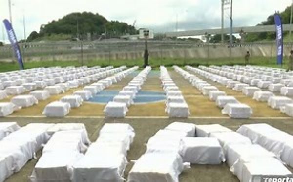 Droga incautada por el Senan en aguas panameñas.