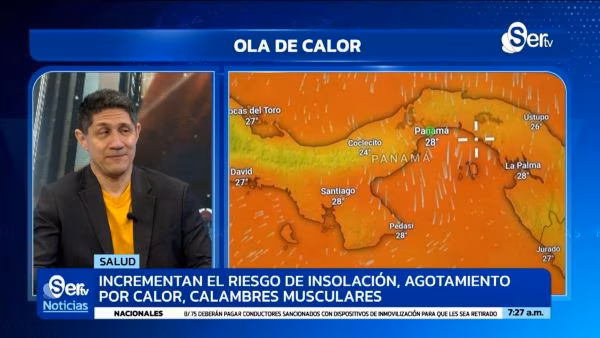 Las altas temperaturas continúan afectando a Panamá y el Ministerio de Salud (Minsa) advierte sobre los riesgos del golpe de calor, la deshidratación y otras enfermedades asociadas al calor. En esta entrevista, el médico familiar Dr. Jorge Jesús Rodríguez explica cuáles son los síntomas del golpe de calor, quiénes corren mayor riesgo, cómo hidratarse correctamente y qué medidas tomar para proteger a niños, adultos mayores, personas encamadas y mascotas durante la ola de calor.