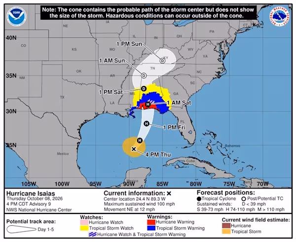 Miami (EE. UU.).- El huracán Isaías aumentó este viernes a categoría 3 al alcanzar vientos máximos sostenidos de 120 millas por hora (195 kilómetros por hora) mientras se acerca a tierra en el sur de Estados Unidos, donde amenaza a más de 20 millones de personas, según el Centro Nacional de Huracanes (NHC, por sus siglas en inglés). El fenómeno, que acaba de convertirse en un huracán mayor dentro de la escala Saffir Simpson, podría tocar tierra entre la noche del viernes y la madrugada del sábado entre los estados de Alabama y Florida, que han decretado emergencias y órdenes de evacuación en condados costeros del golfo.
